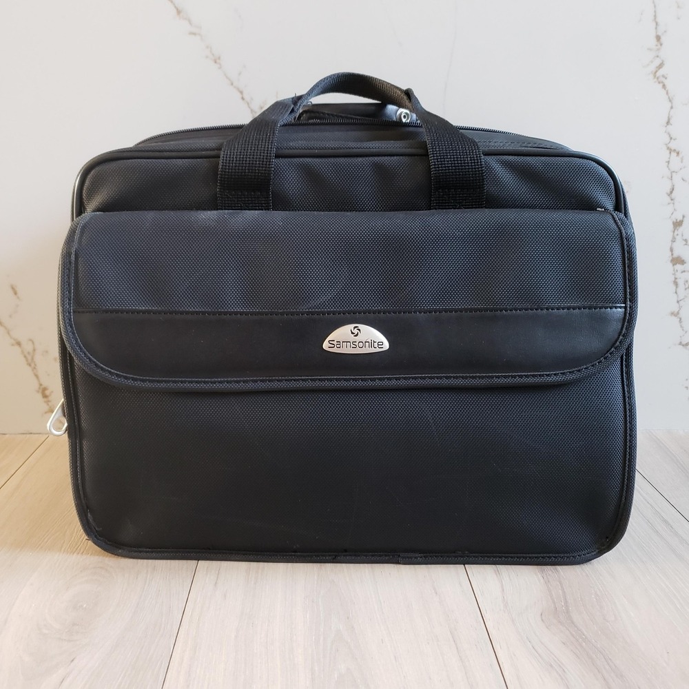 Samsonite Heritage Laptop Bag Travel Briefcase Black 15in Padded Strap 93170
